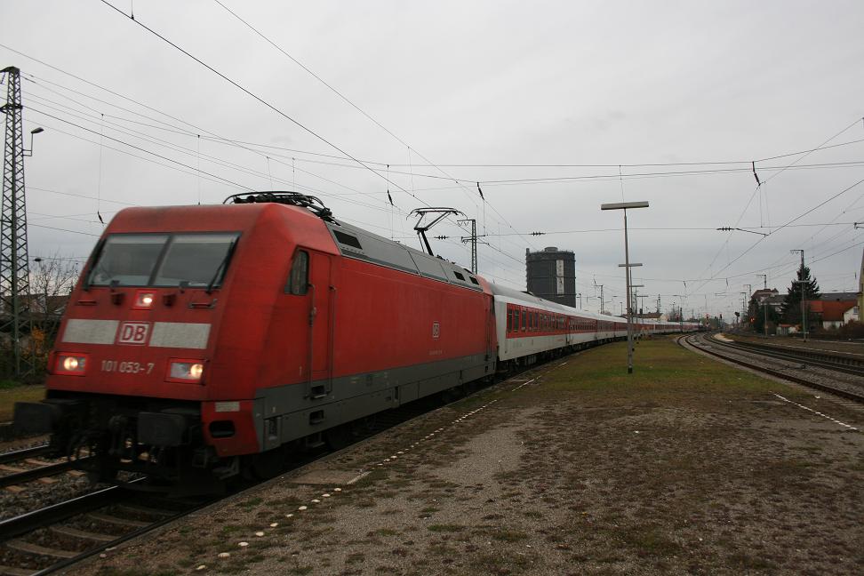 101 053 mit CNL 1287 mit+250min in Augsburg-Oberhausen