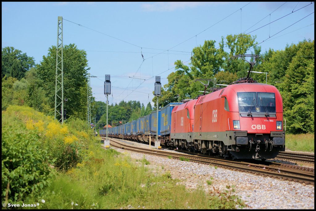 1116 083 (�BB) und 1016 041-(�BB) in A�ling am 7.8.2012.