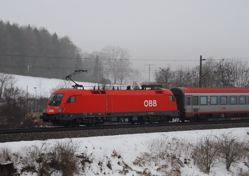 1116 259-1, aufgenommen am 24.01.10, bei Westerstetten, Strecke Stuttgart-Ulm.
