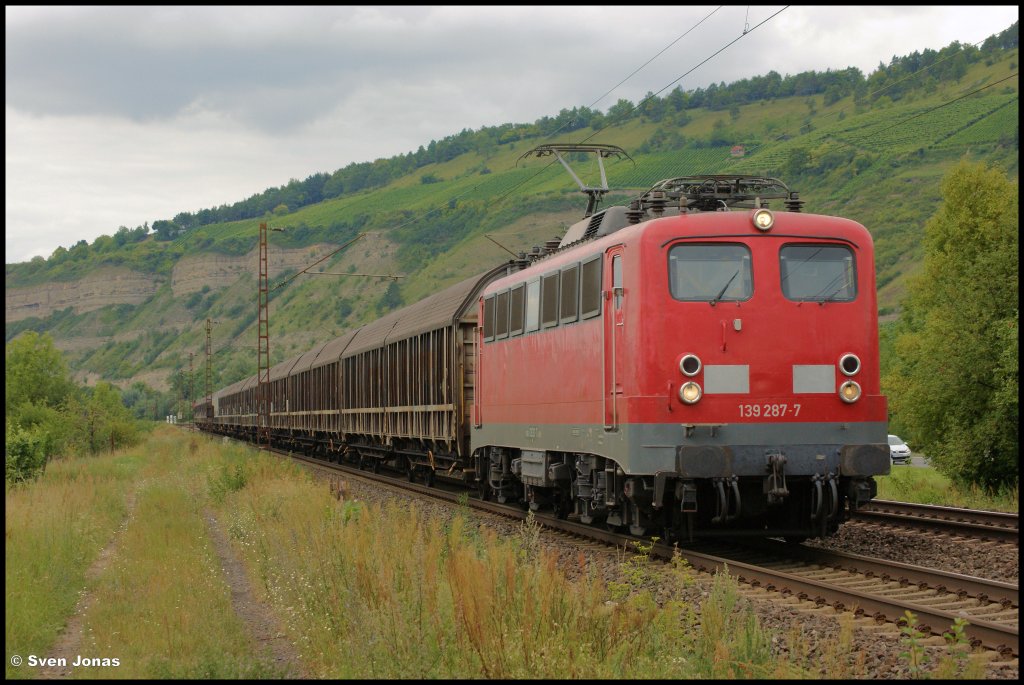 139 287-7 (Bayern Bahn) in Th�ngersheim am 8.8.2012.