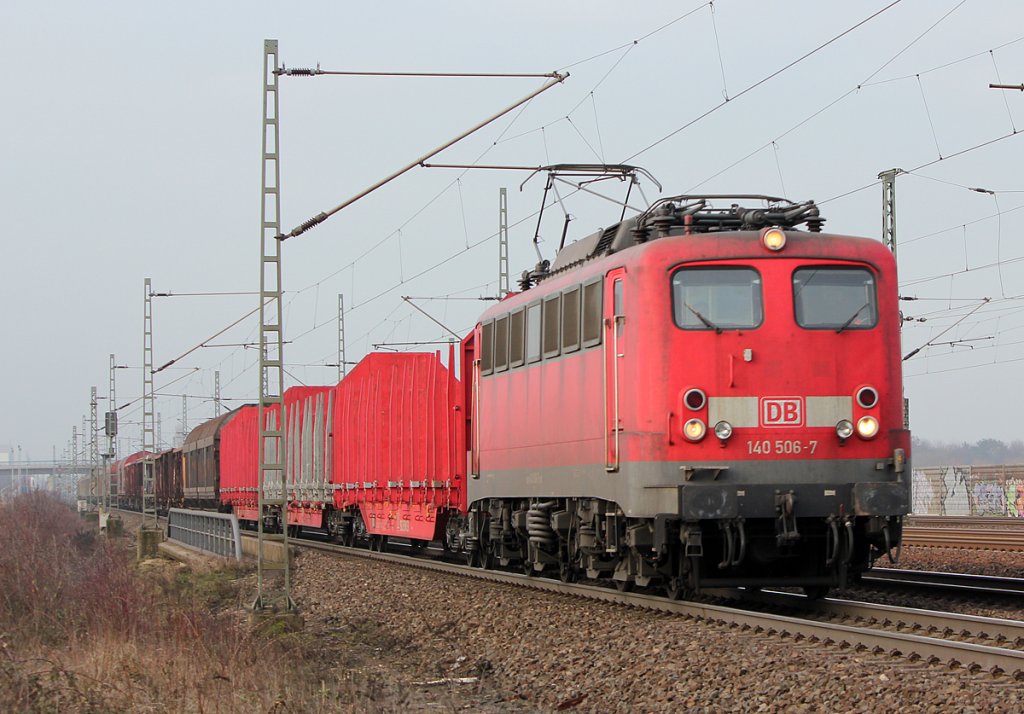 140 506-7  gem. Gz. kurz vor Porz Wahn am 25.02.2011