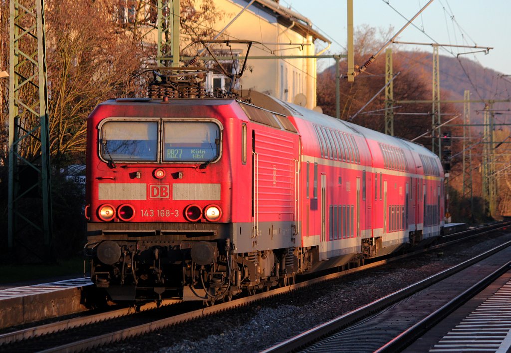 143 168-3 am RB27 gen K�ln Hbf . in Bonn Oberkassel am 25.03.2012