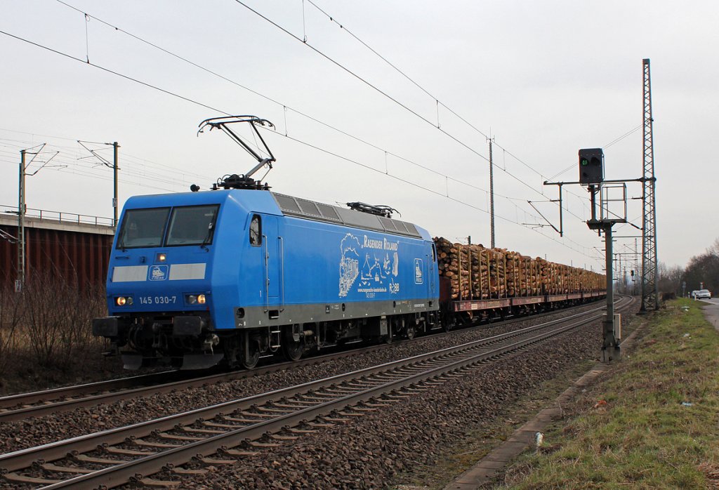 145 030-7 der PRESS in Porz Wahn am 16.03.2013