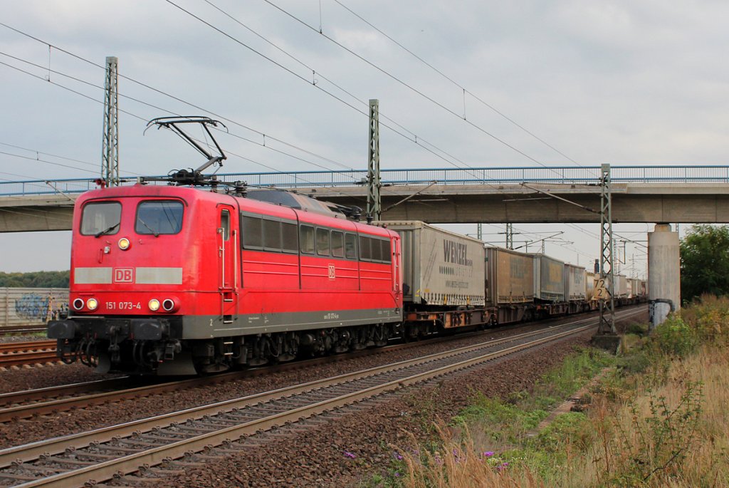 151 073-4 am Wenzel KLV bei Porz(Rhein) am 15.09.2012