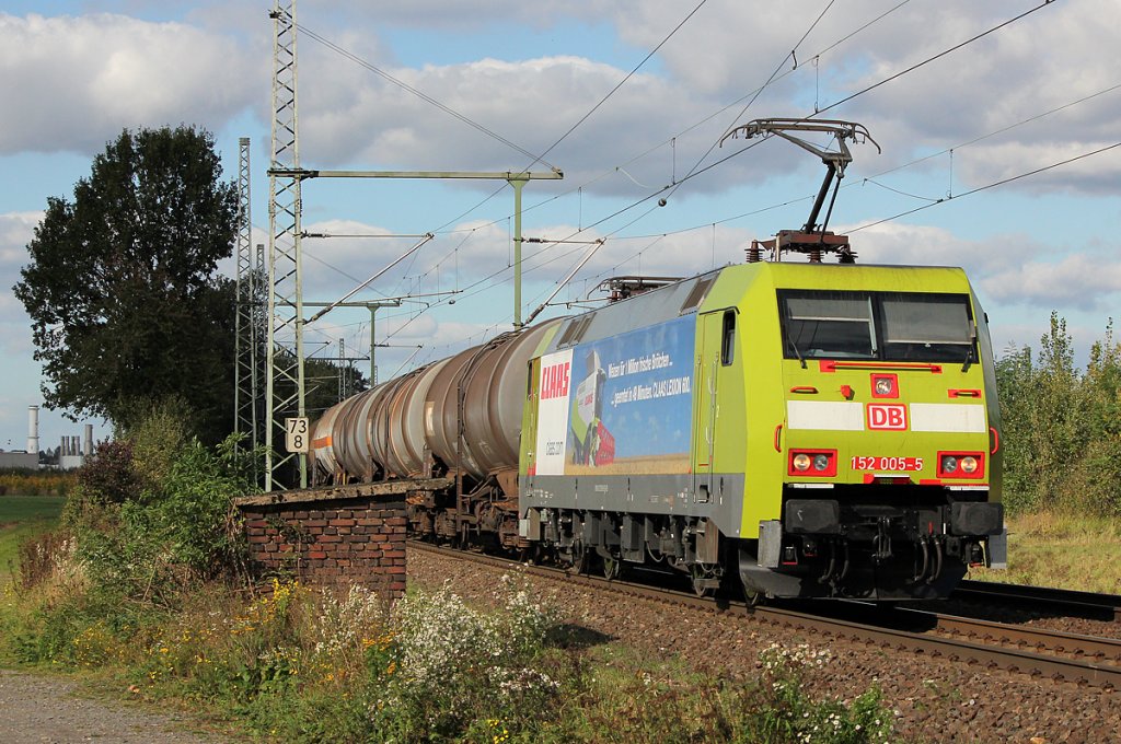 152 005-5 mit KeWa in Porz Wahn am 13.10.2011