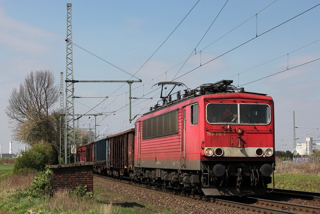 155 116-7 in Porz Wahn am 17.04.2012