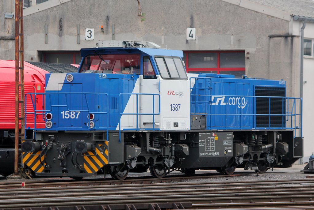 1587 der CFL Cargo auf dem Hof des HGK BW´s in Br�hl Vochem am 30.03.2013