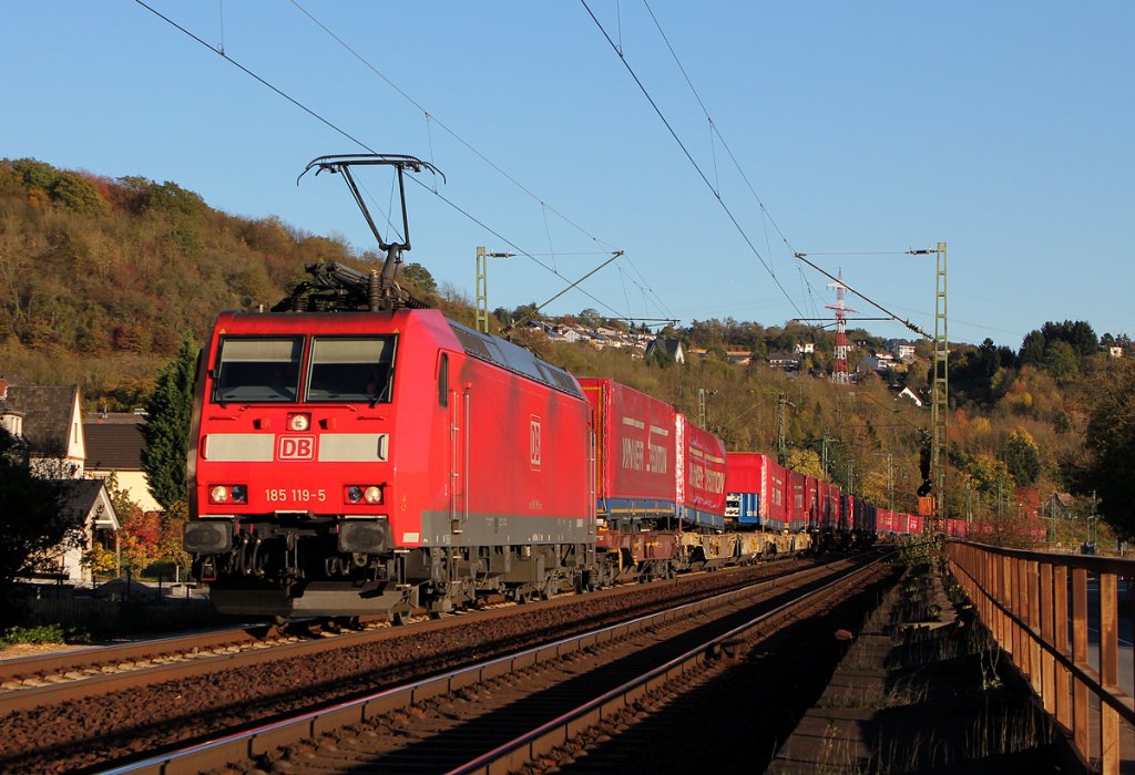 185 119-5 mit dem Winner KLV bei Erpel am 27.10.2012