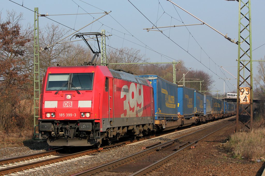 185 399-3 am LKW Walter Zug am Morgen des 21.03.2012 in Bonn Oberkassel 