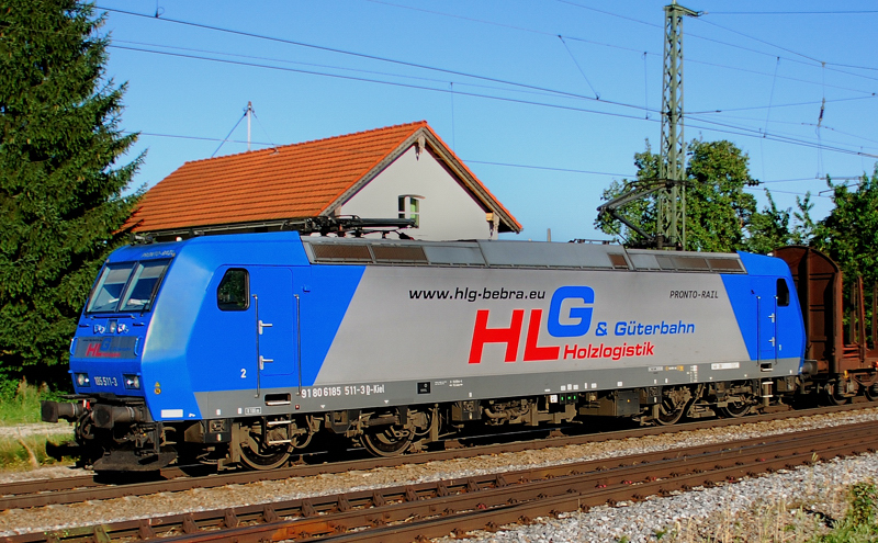 185 511-3, aufgenommen am 28.06.11, bei der Durchfahrt durch A�ling. 