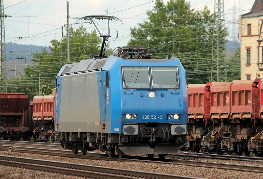 185 521-2 der HGK solo in Koblenz L�tzel am 22.07.2011