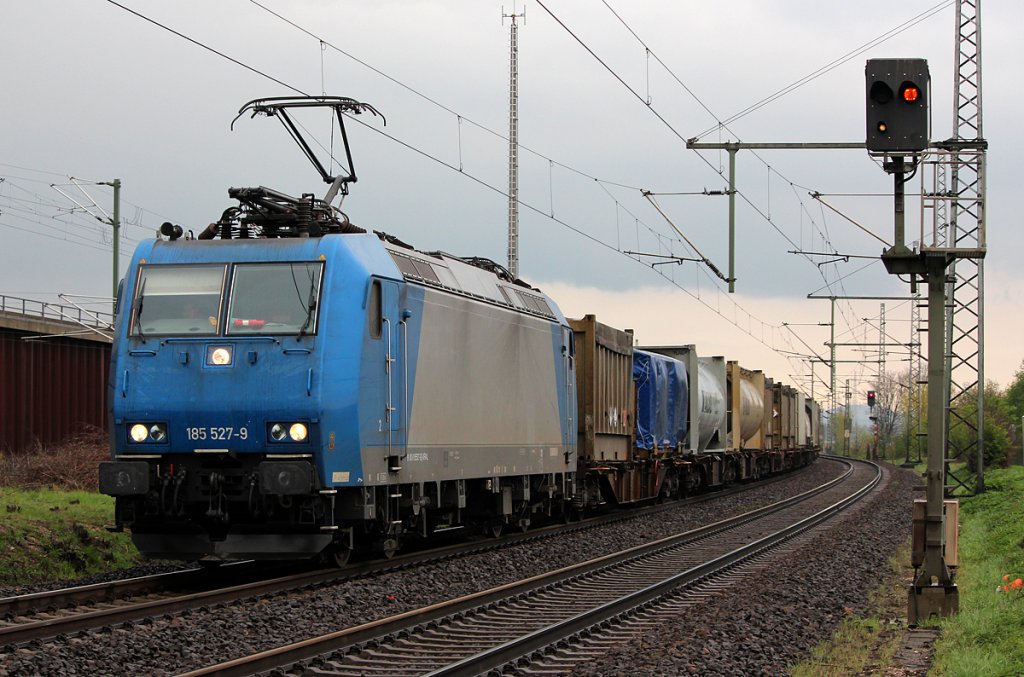 185 527-9 in Crossrail Diensten in Porz Wahn am 12.04.2012