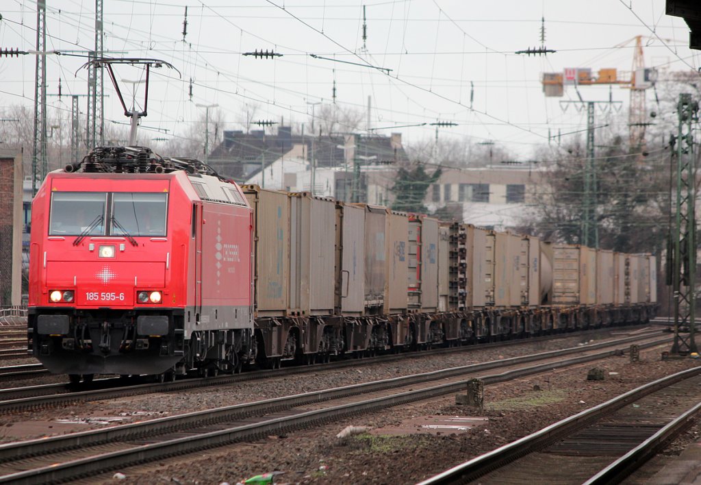 185 595-5 der Crossrail in K�ln West am 15.02.2011