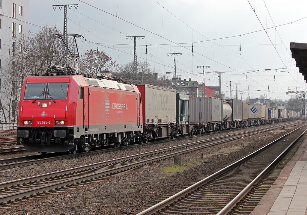185 595-5 der Crossrail in K�ln West am 11.03.2011
