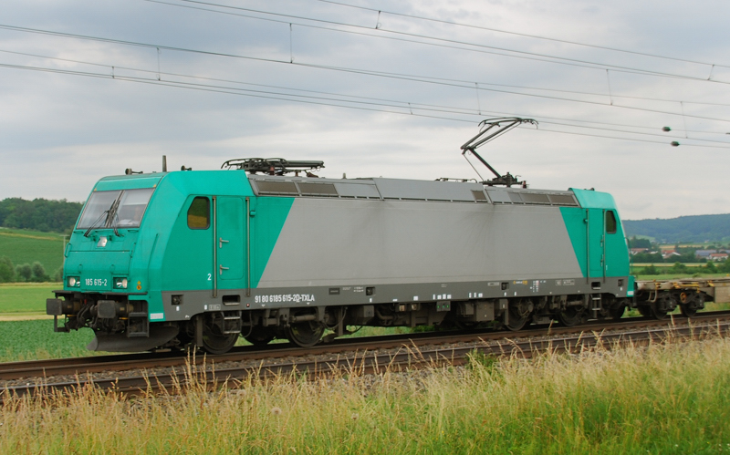 185 615-2, HGK, aufgenommen am 20.06.12, bei Treuchtlingen.