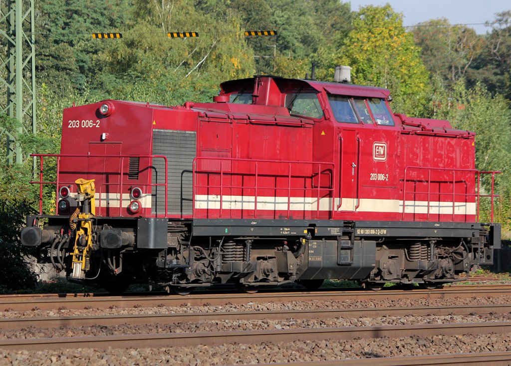 203 006-2 der EfW abgestellt in Koblenz L�tzel am 29.09.2012