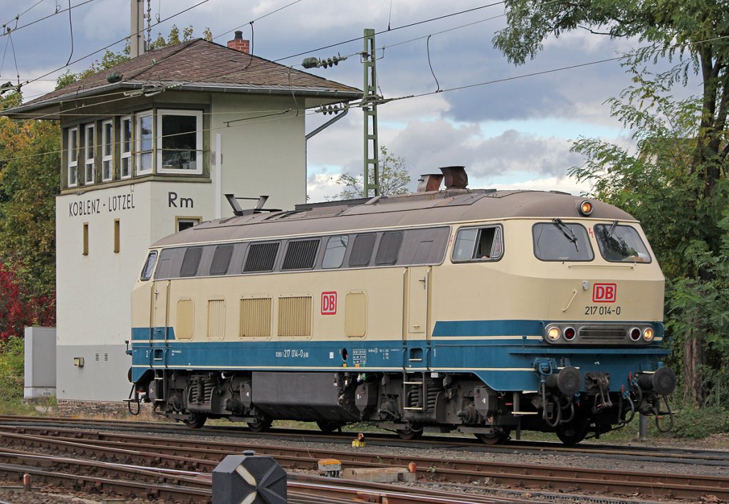 217 014-0 bei der Lokparade im DB Museum Koblenz am 29.09.2012