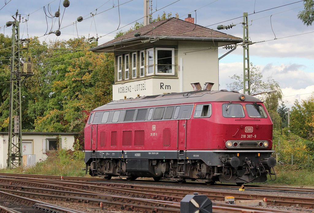 218 387-9 bei der Lokparade im DB Museum Koblenz am 29.09.2012