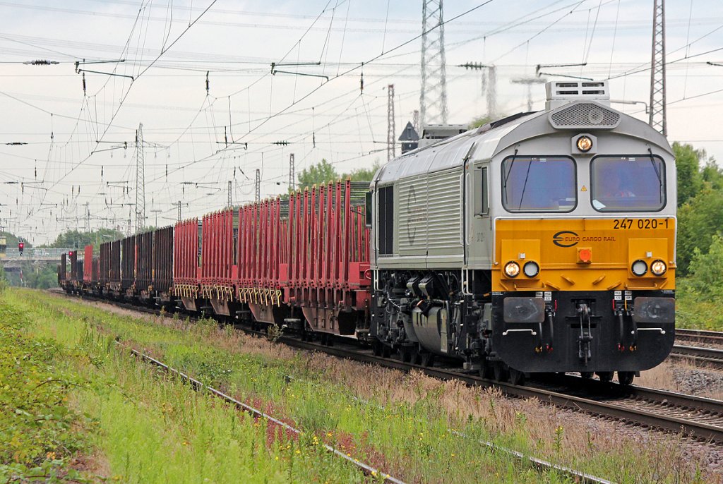 247 020-1 mit Leerzug in Ratingen Lintorf am 19.07.2011
