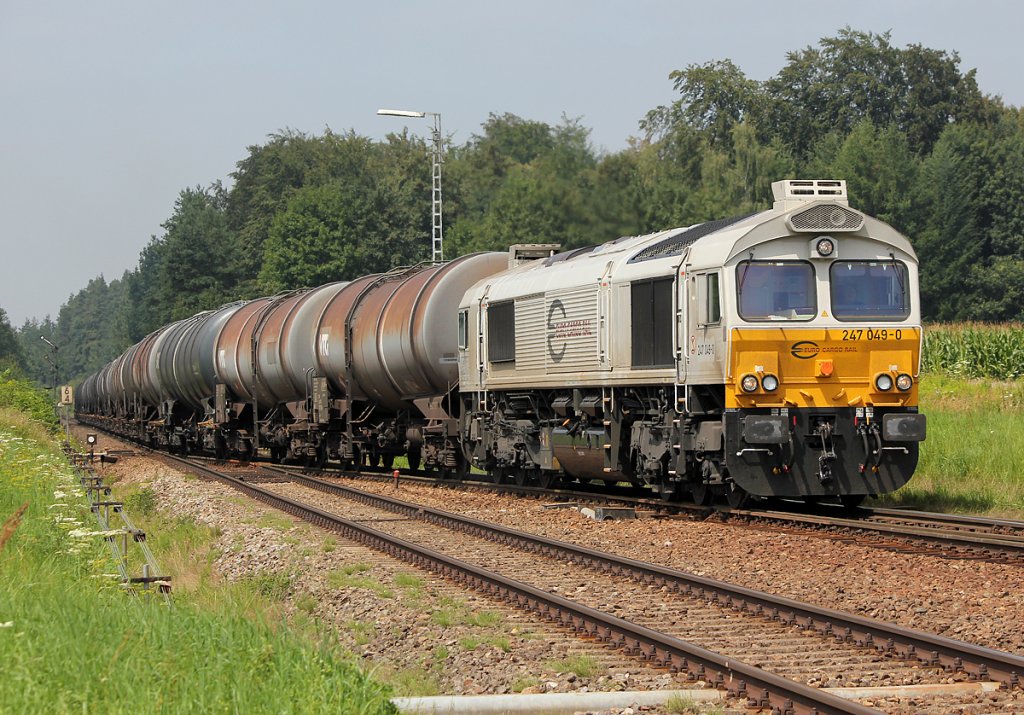 247 049-0 mit Kesselzug in T��ling am 01.08.2011