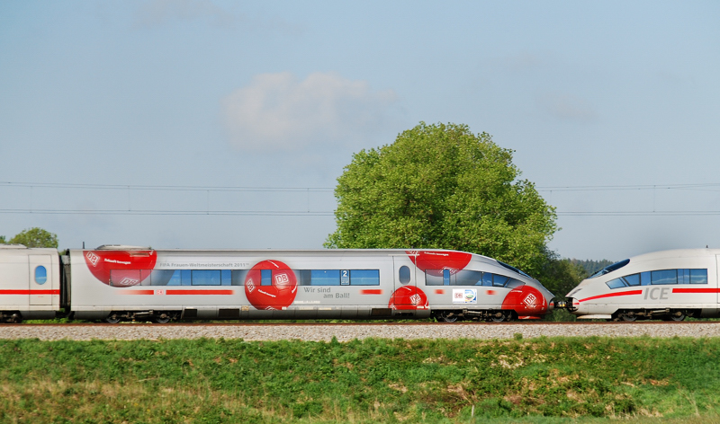 403 554-0, Damen-WM 2011, aufgenommen am 04.05.11, kurz nach Burgau.