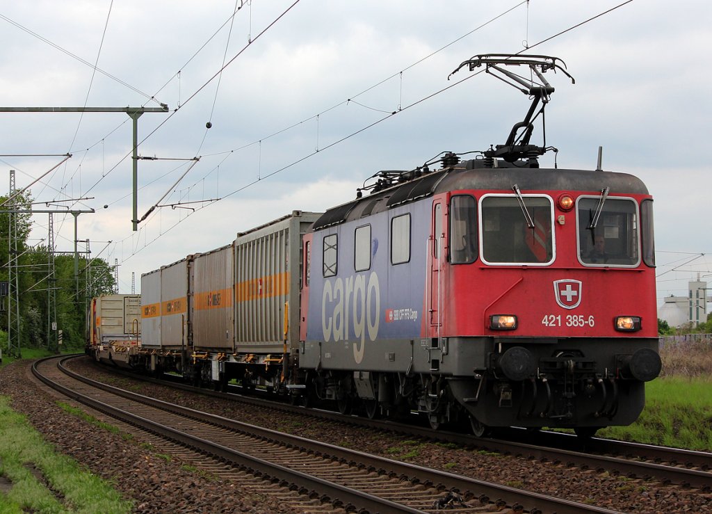 421 385-6 auf Falschfahrt in Porz Wahn am 03.05.2012