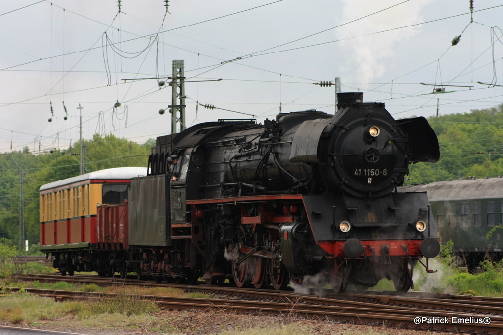 Am 13.05.2010 kam 41 1150-6 mit einer ungl�ubigen �bergabe aus dem Darmstadt Kranichstein Rbf.