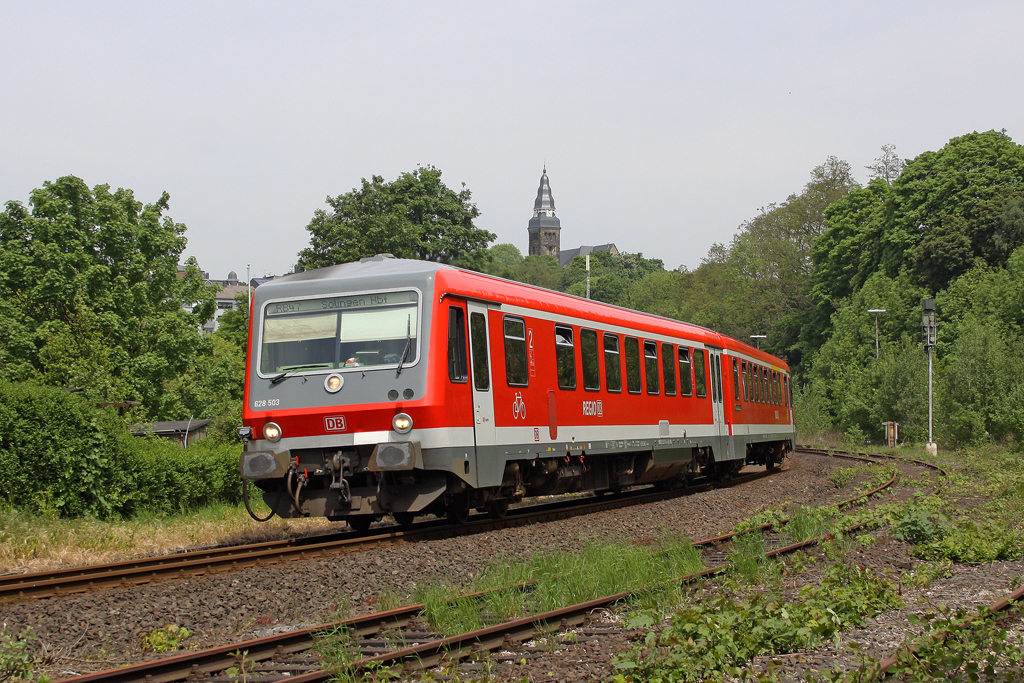 Der 628 503 als RB 47 in Wuppertal Rauenthal am 21,05,12