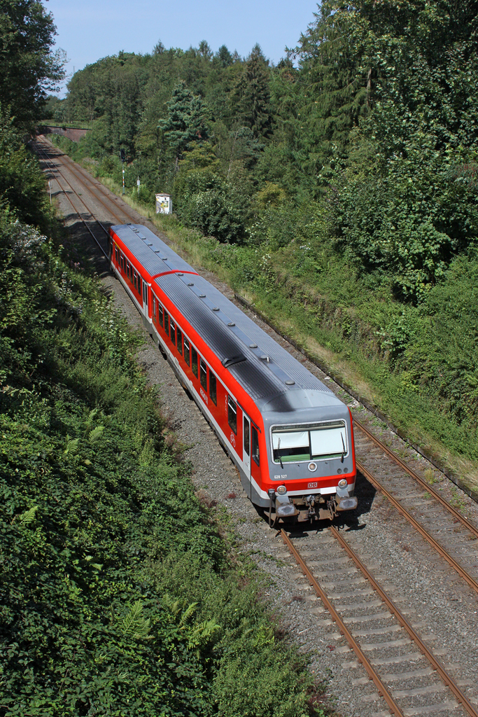 Der 628 527 in Solingen Schaberg am 21,08,11