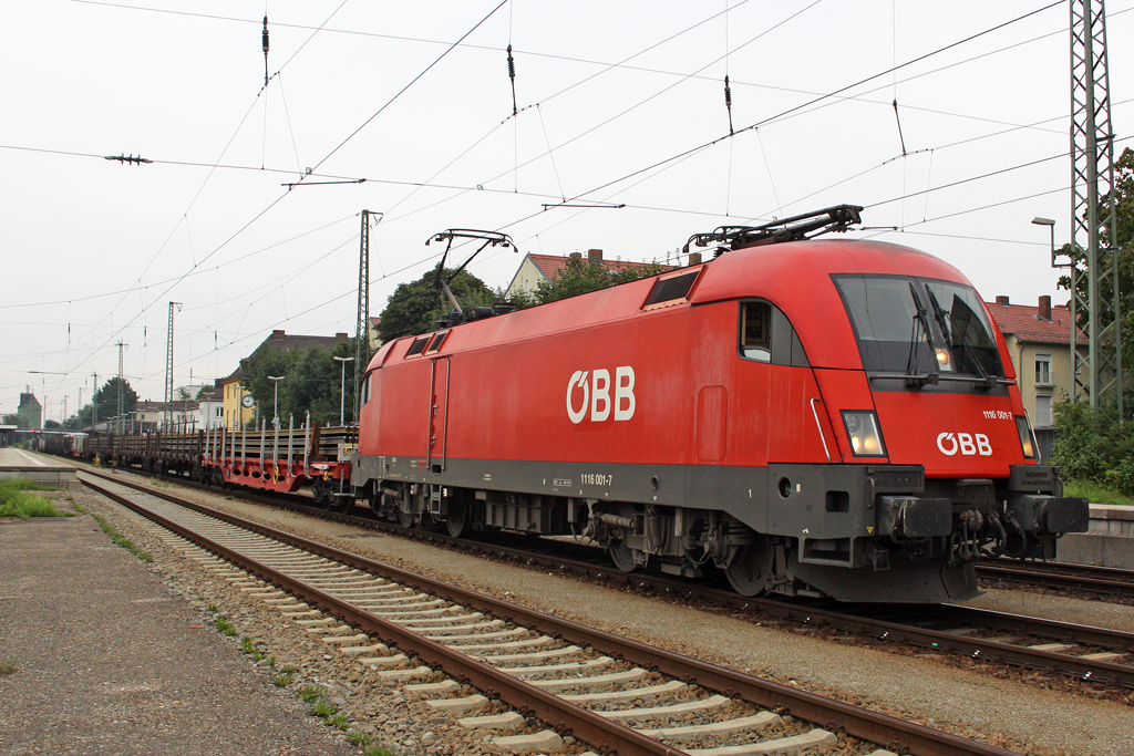 Die 1116 001-7 in Landshut am 05,08,10