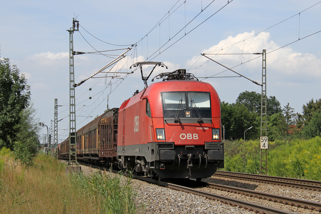 Die 1116 040 in Gro�karolinenfeld am 02,08,12