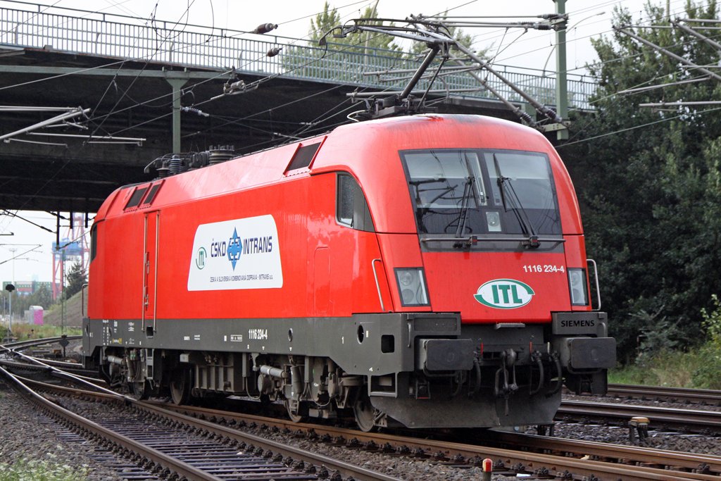 Die 1116 134-4 in Hamburg Waltershof, am 05,09,09
