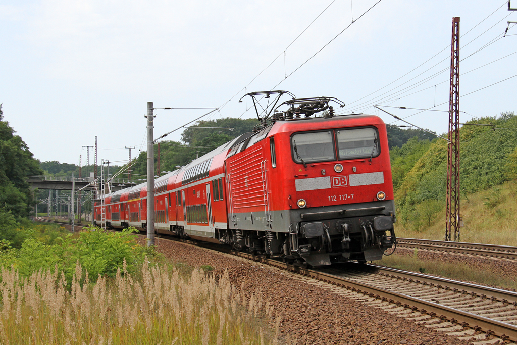 Die 112 117-7 in Frankfurt (Oder) Rosengarten am 20,08,12 