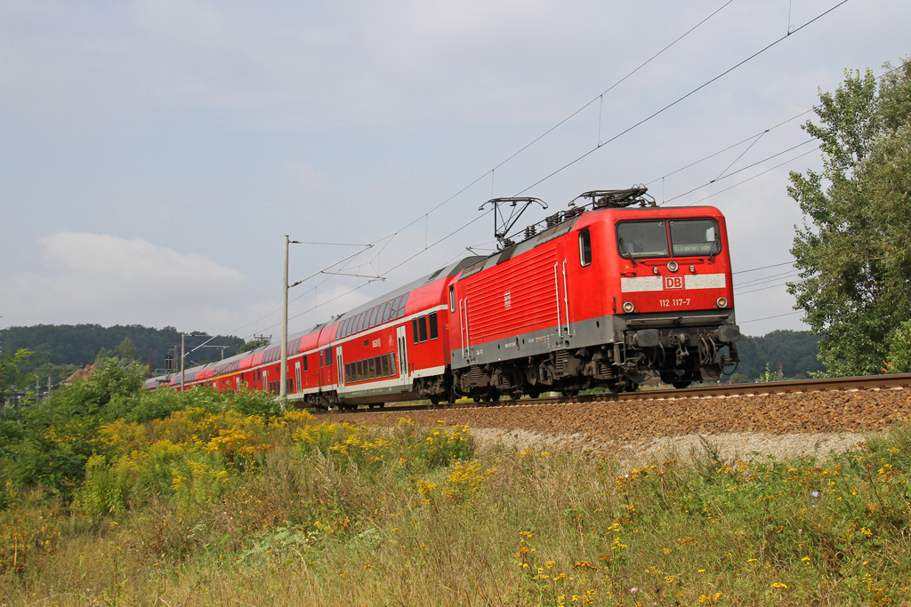 Die 112 117-7 in Frankfurt (Oder) Rosengarten am 21,08,12   