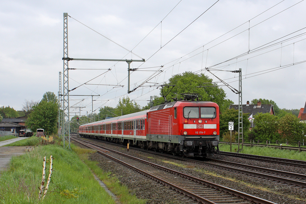 Die 112 179-7 in Brokstedt am 15,05,12