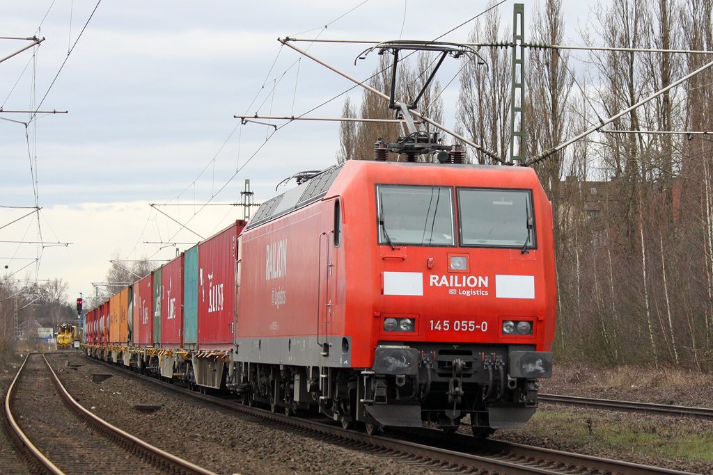 Die 145 055-0 in Opladen am 20,03,10
