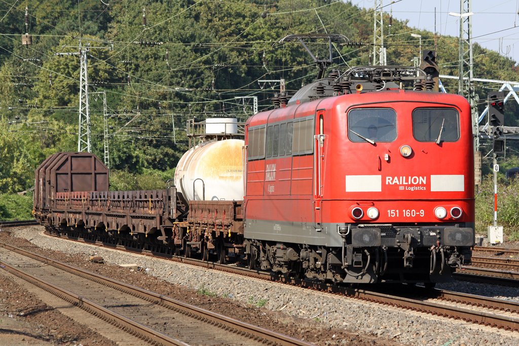 Die 151 160-9 in K�ln West am 04,08,09