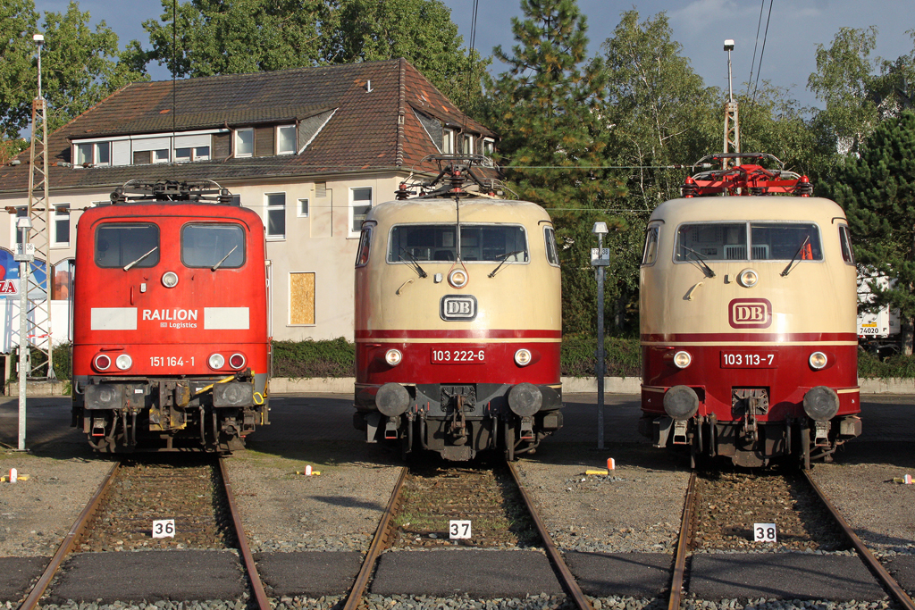 Die 151 164-1 , 103 222-6 und 103 113-7 beim BW Fest Osnabr�ck am 18,09,10
