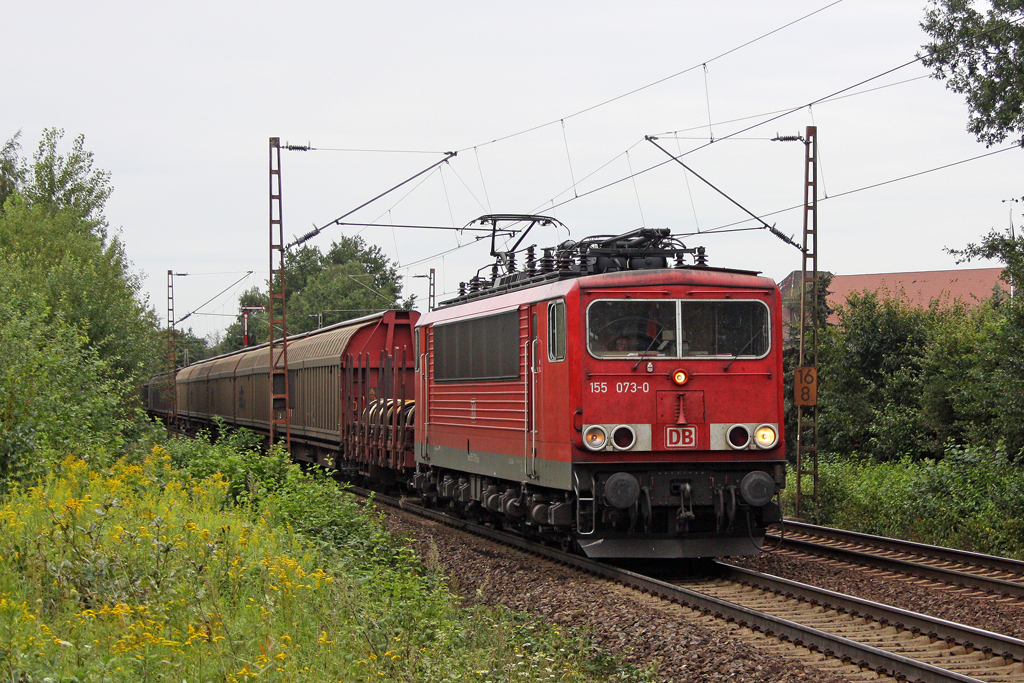 Die 155 073-0 in Hannover Limmer am 16,08,11