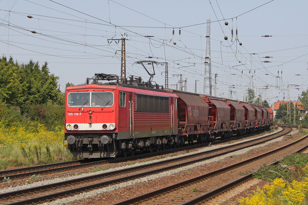 Die 155 116-7 in Gro�korbetha am 18,08,11