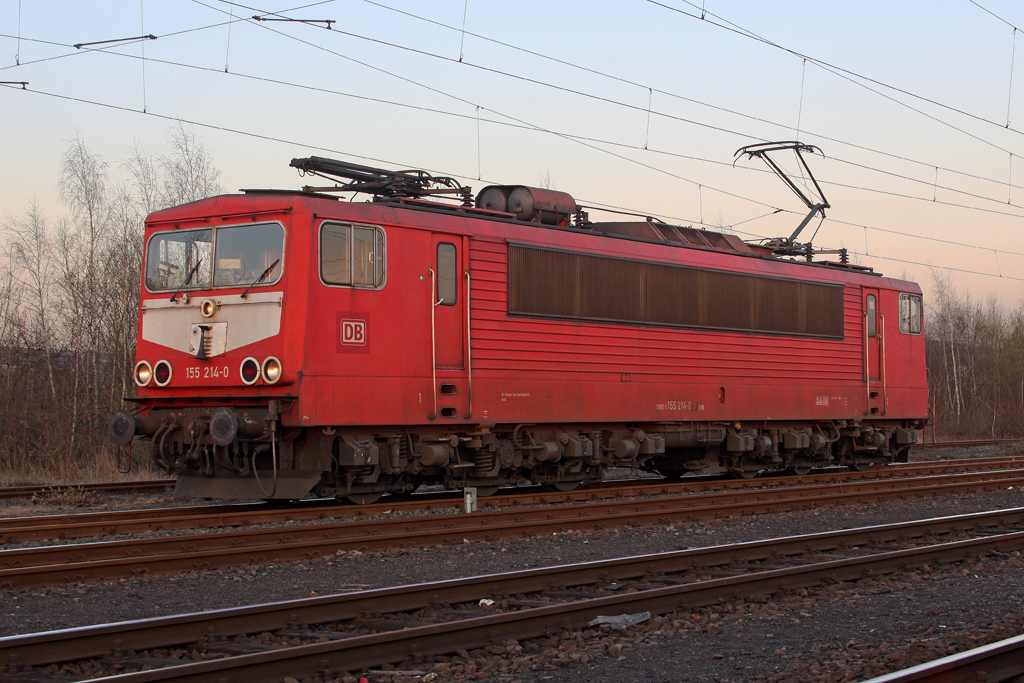 Die 155 214-0 in Koblenz L�tzel am 16,03,12