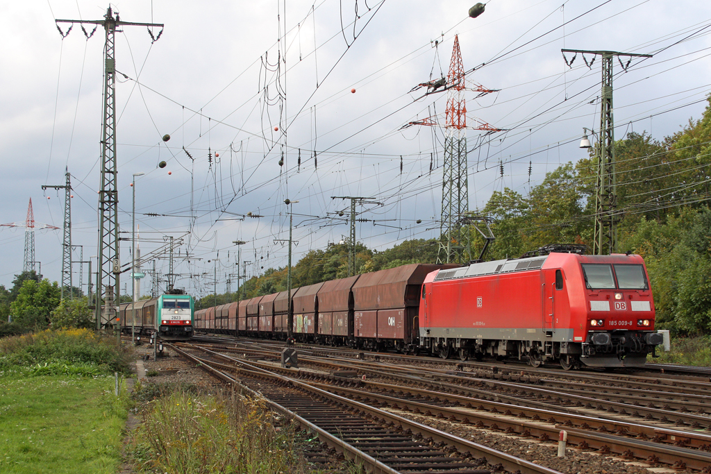 Die 185 009-8 und 186 215 in Gremberg am 05,10,10