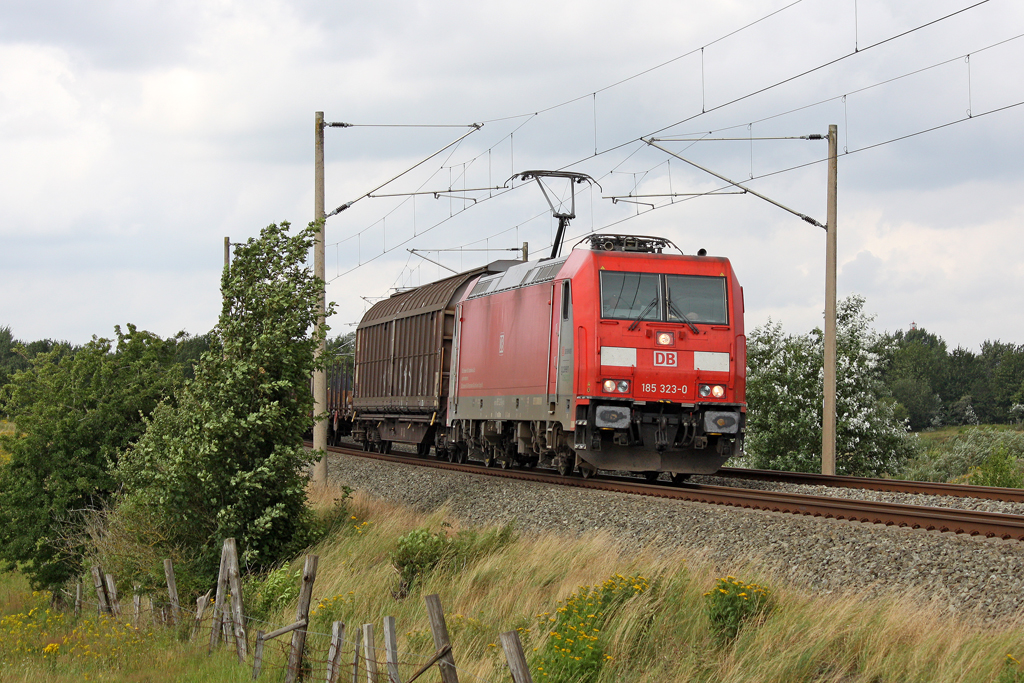 Die 185 323-0 in Jagel am 05,08,11