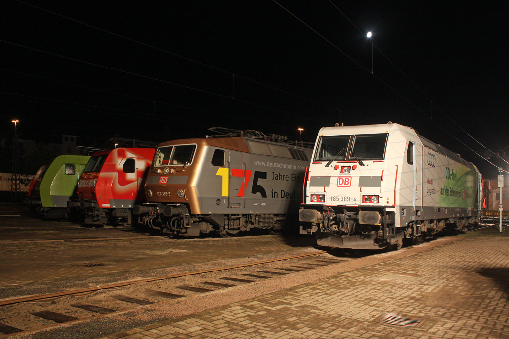 Die 185 389-4 , 120 159-9 , 185 142-7 und 152 005-5 beim BW Fest Osnabr�ck am 18,09,10