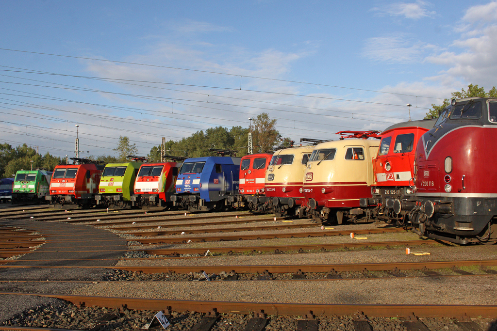 Die 185 389-4 , 185 142-7 , 152 005-5 , 189 065-6 , 152 134-3 , 151 164-1 , 103 222-6 , 103 113-7 , 233 525-5 , V200 116 beim BW Fest Osnabr�ck am 18,09,10