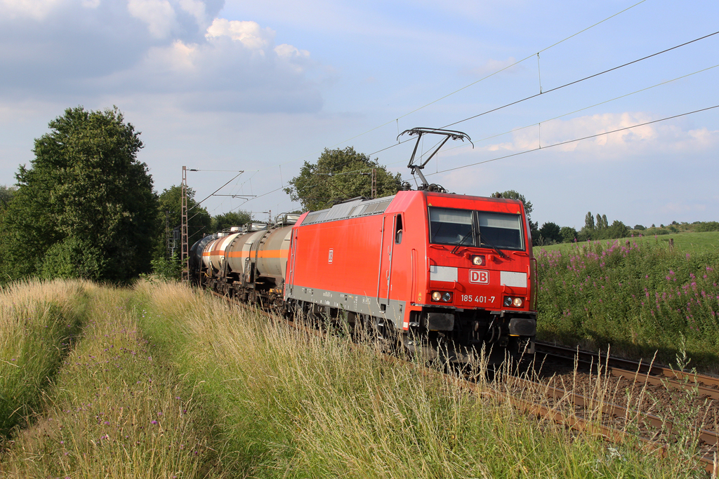 Die 185 401-7 in Haan Ellscheid am 04,07,12