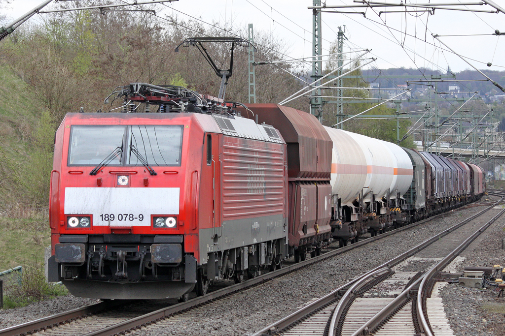 Die 189 078-9 in Wuppertal Vohwinkel am 21,04,10