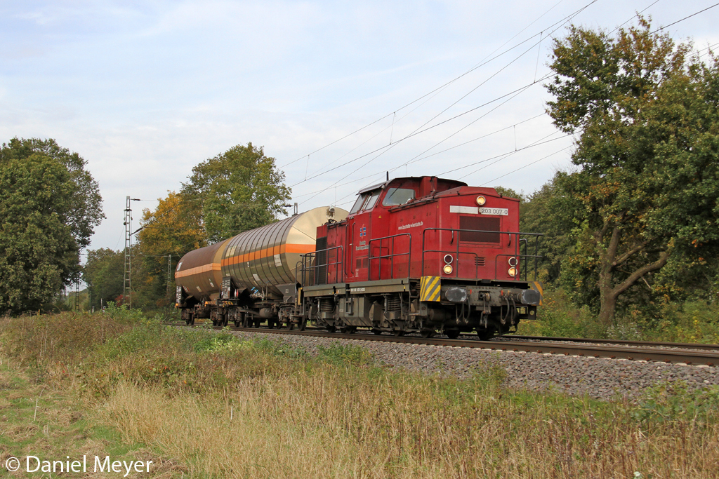 Die 203 007-0 in Ratingen Lintorf am 08,10,12
