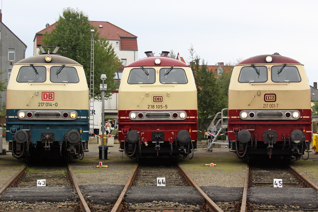 Die 217 014-0 , 218 105-5 , 217 001-7 beim BW Fest Osnabr�ck am 19,09,10