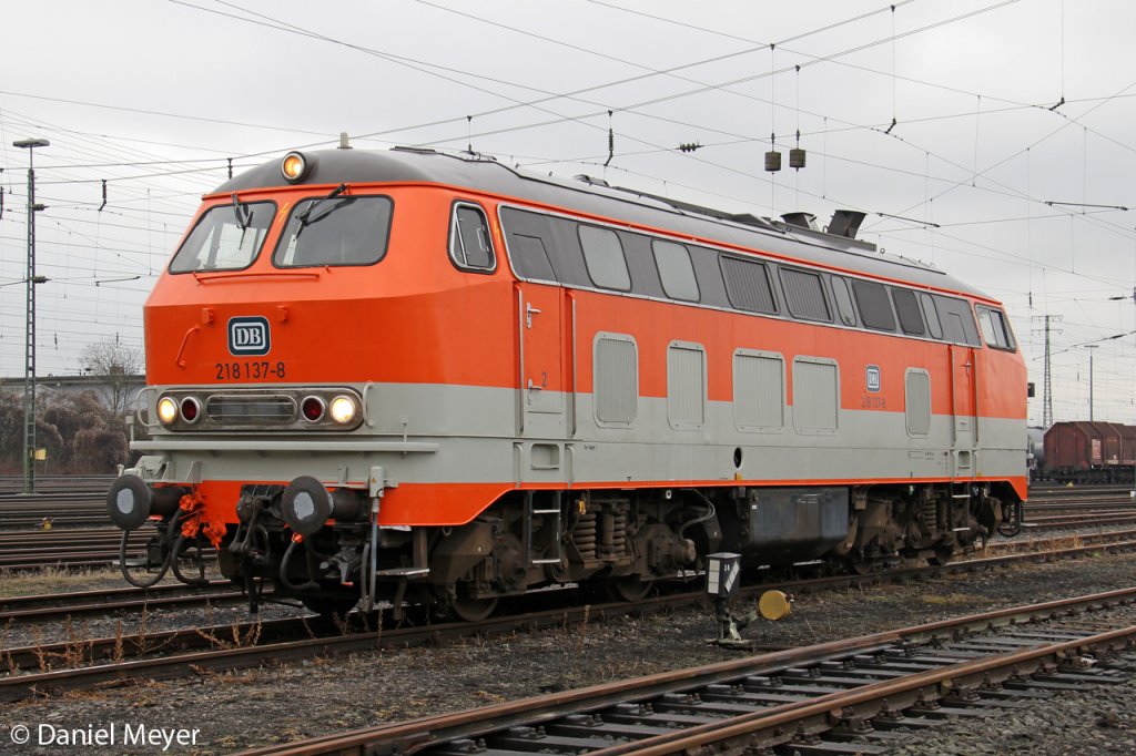 Die 218 137-8 im DB Museum Koblenz L�tzel am 10,03,13